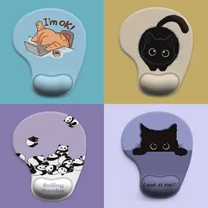 Cute Cartoon Animal Mouse Pad Soft Silicone Comfortable Wrist Support Pad Durable Ergonomic Mouse Pad for Home Office Computer