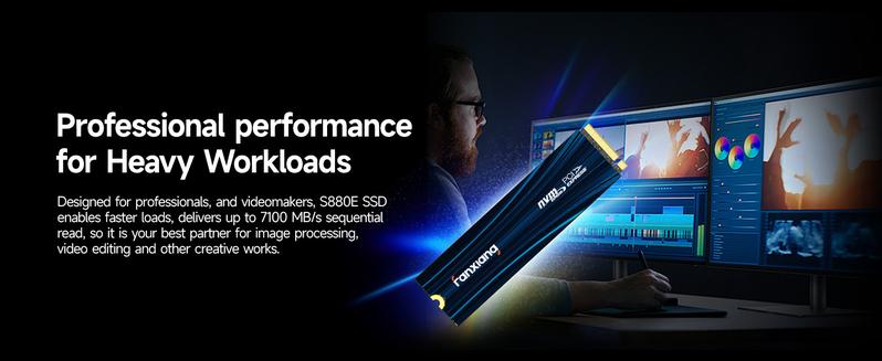FANXIANG S880E/S880ER 4TB SSD M.2 NVMe PCIe Gen4 Gaming SSD M.2 2280, Up to 7100MB/s Compatible with PS5, Internal Solid State Drive for Gamers, Professionals, Creators