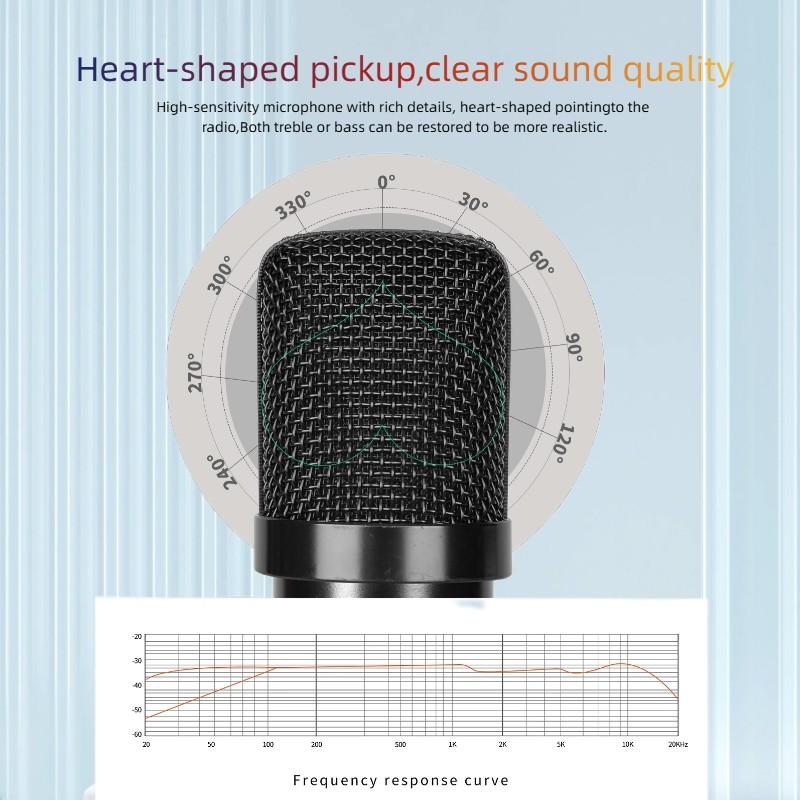 Professional USB Condenser Microphone Set with Arm Stand and Pop Filter, Clear Voice for Podcasts, Recording, Live Streaming