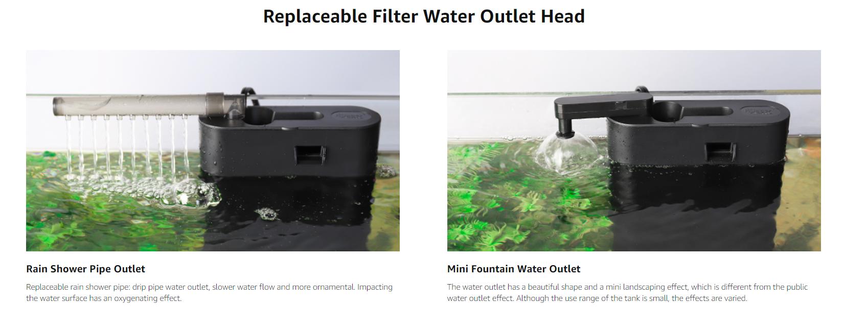 hygger Multifunctional Aquarium Filter, 60GPH Fish Tank Power Filter for Water Change, Filtration and Landscaping with Water Hose, Rainforest Tube, Sponge Ceramic Balls Filter Media