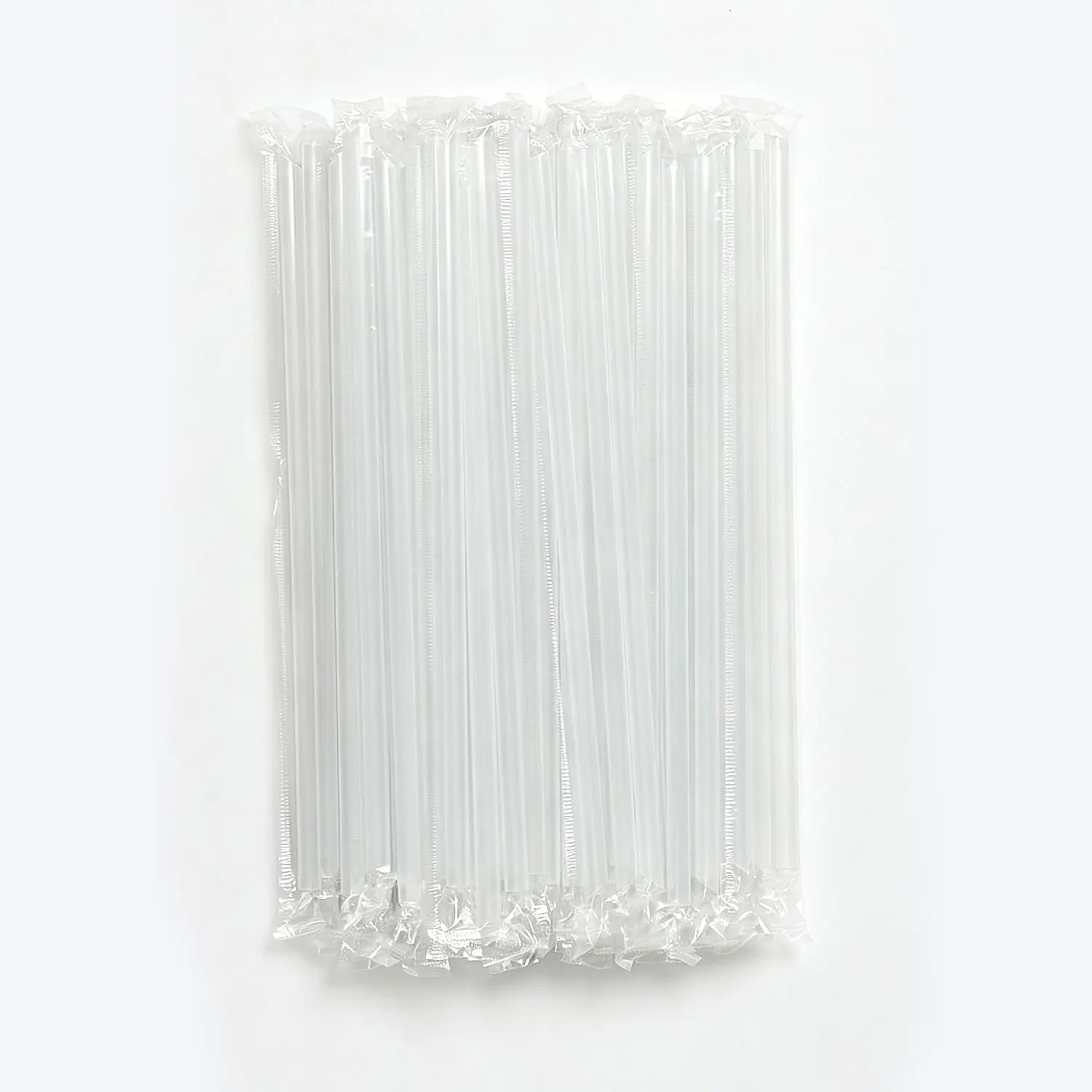 Plastic Straws, Disposable, Individually Wrapped, 50 count 0.23'' Diameter, 8.26'' Long for Party, Juice, , Office, Travel, Clear