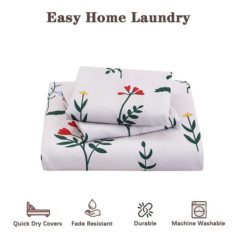 Spring & Summer Refresh, Winter Jasmine Print 3-Piece Duvet Cover Set, Includes 1 Duvet Cover and 2 Pillowcases (Without Insert), Soft and Comfortable, Machine Washable for Easy Care.