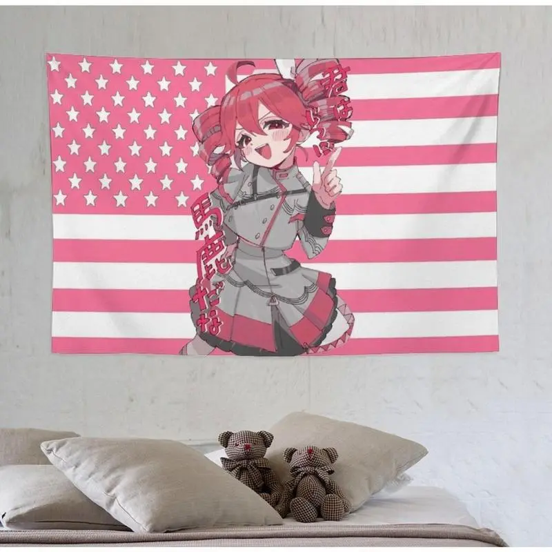 Anime Hatsune Miku-Kasane Teto Print Polyester Tapestry, Wall Hanging Tapestry Room Decor, Home Decoration Items for College Dormitory, Bedroom Party Use