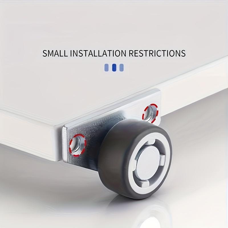 12Pcs Furniture Drawer Casters Set(4 Silent Casters + 8 Screws), 1.25" Side‑Mount Quiet Smooth Rolling Industrial Flat‑Base Metal Casters, Modern Aesthetic Furniture Hardware