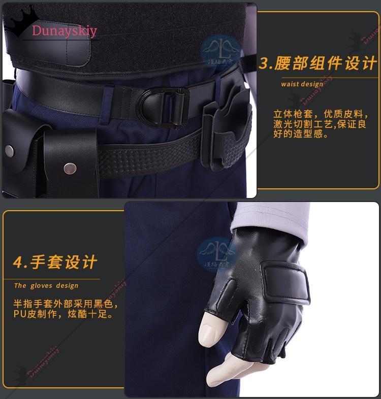 aBc01Cosplay RE2 Leon Costume Games Halloween Costumes Leon Scott Kennedy Costume Vest Coat Tops Pant Adults Disguise Outfit
