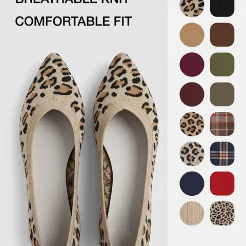 Women's Fashion Leopard Pattern Slip-on Flat Shoes, Casual Pointed Toe Comfortable Shoes, Female All-match Shoes for Daily Wear, Leopard Print Shoes, Casual Flats, Fashionable Flats