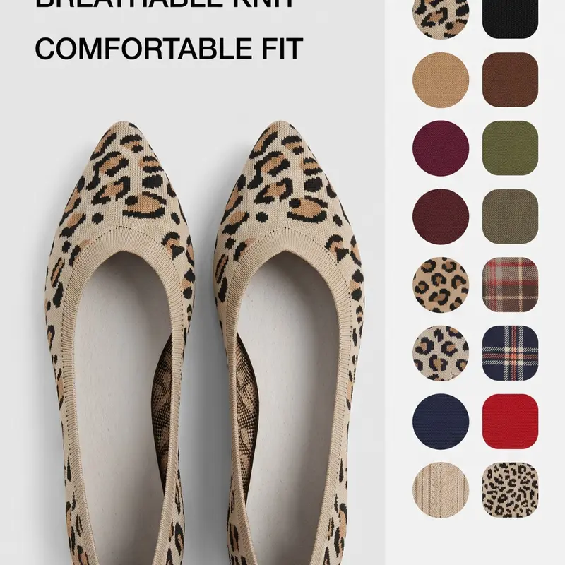 Women's Fashion Leopard Pattern Slip-on Flat Shoes, Casual Pointed Toe Comfortable Shoes, Female All-match Shoes for Daily Wear, Leopard Print Shoes, Casual Flats, Fashionable Flats