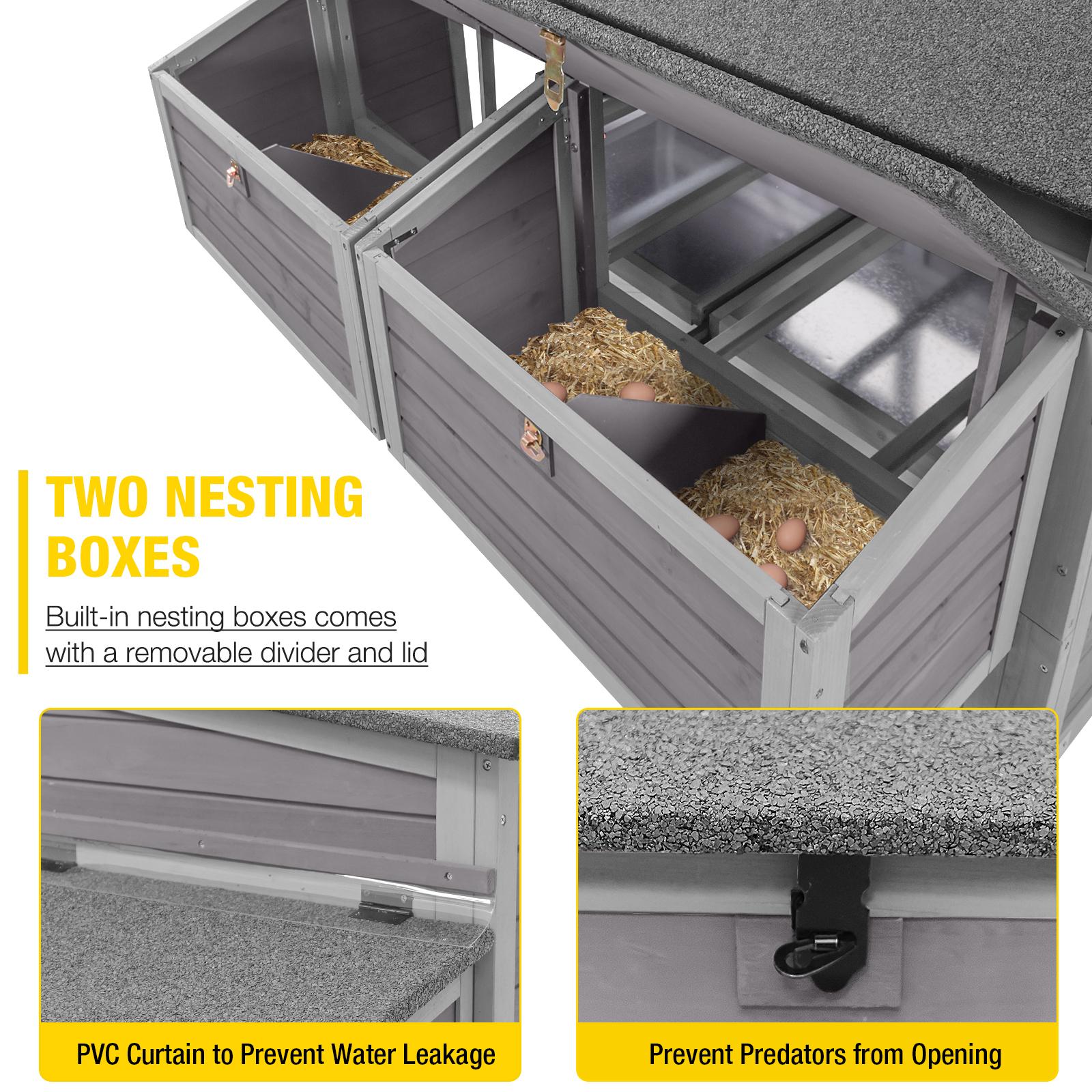 Aivituvin-AIR97 Extra-Large Wooden Chicken Tractor for 8-10 Chickens Aivituvin-AIR97 Extra-Large Wooden Chicken Tractor for 8-10 Chickens