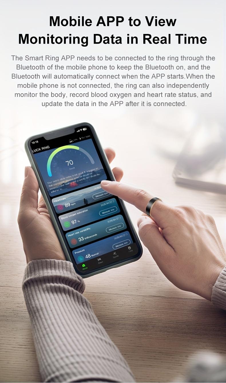 1pc Couple Digital Round Unisex Adults Smart Health Ring - Wireless Connection, Sports Mode, Pedometer, Distance Tracker, Calorie Measurement, Fitness Tracking, Compatible with Smartphones