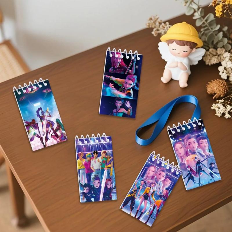 10pcs Kpop Mini Notebook Set 24 Pages Lined Notepad For Office Journal Diary Student Class Stationery Cosplay Prop Spiral Notebook Journal