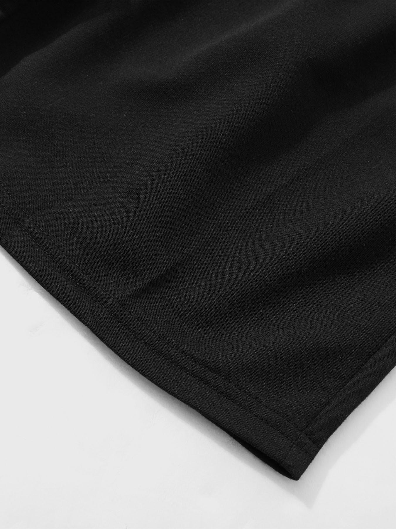 Men's Y2K Puff Letter Print Shorts - Black White Streetwear Casual Summer Shorts