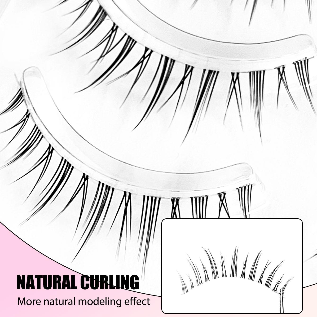 Babydoll Style Natural False Eyelashes, Soft Smooth Cartoon Fairy Design, Perfect for Role Play, Reusable, Single Unit