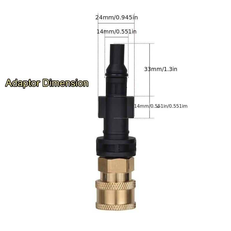 High-Pressure Water Gun Adapter Quick Connect 1/4" Washer Parts with Nozzle, Compatible with Lava Sterwins Parkside, Durable Design
