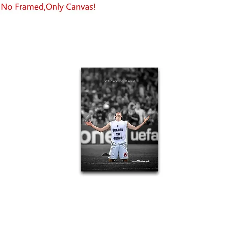 1 Piece/Set Frameless Canvas Painting Print Poster,Classic Pop Modern Sports Documentary Art,Ricardo Kaka Kneeling in Prayer,Perfect Gift for Soccer Lovers,Ideal Gift for Bedroom,Study,Office,Living Room,Dorm Hallway,Kitchen,Mural,Wall Decoration