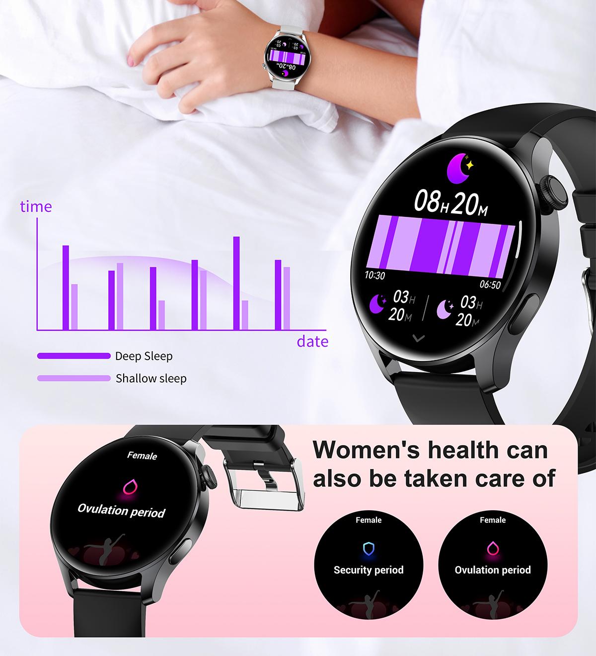 High-value smart watch, 1.53-inch touchscreen with wireless calling, over 100 sports modes and watch faces, AI voice assistant, compatible with Android and iPhone watches, fitness watch wearable device, ceramic resin strap waterproof watch.