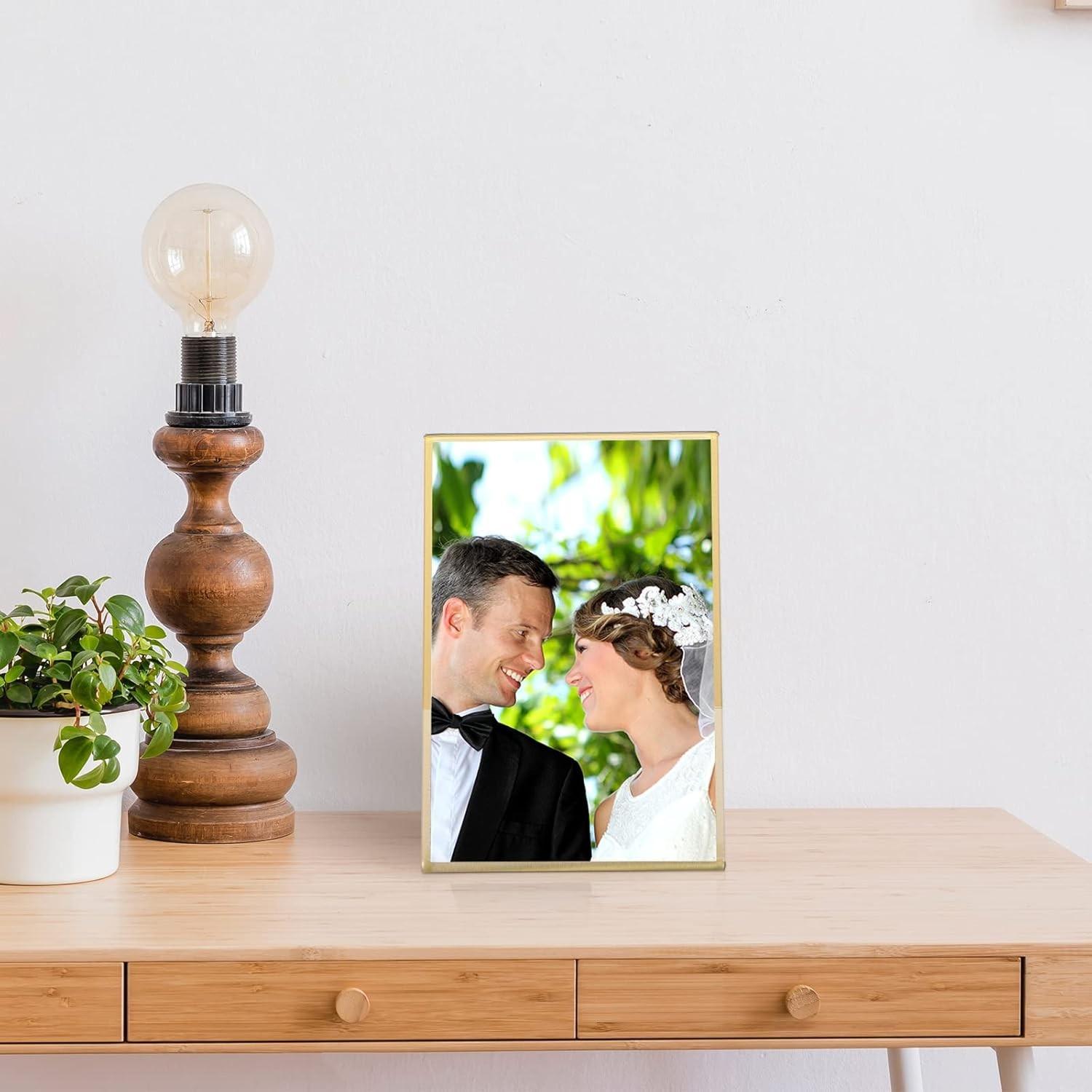 6-Piece Acrylic Sign Holder Set, Frame, Vertical Stand, Transparent Tilted Photo Frame, Wedding Table Number Display, Home Decor