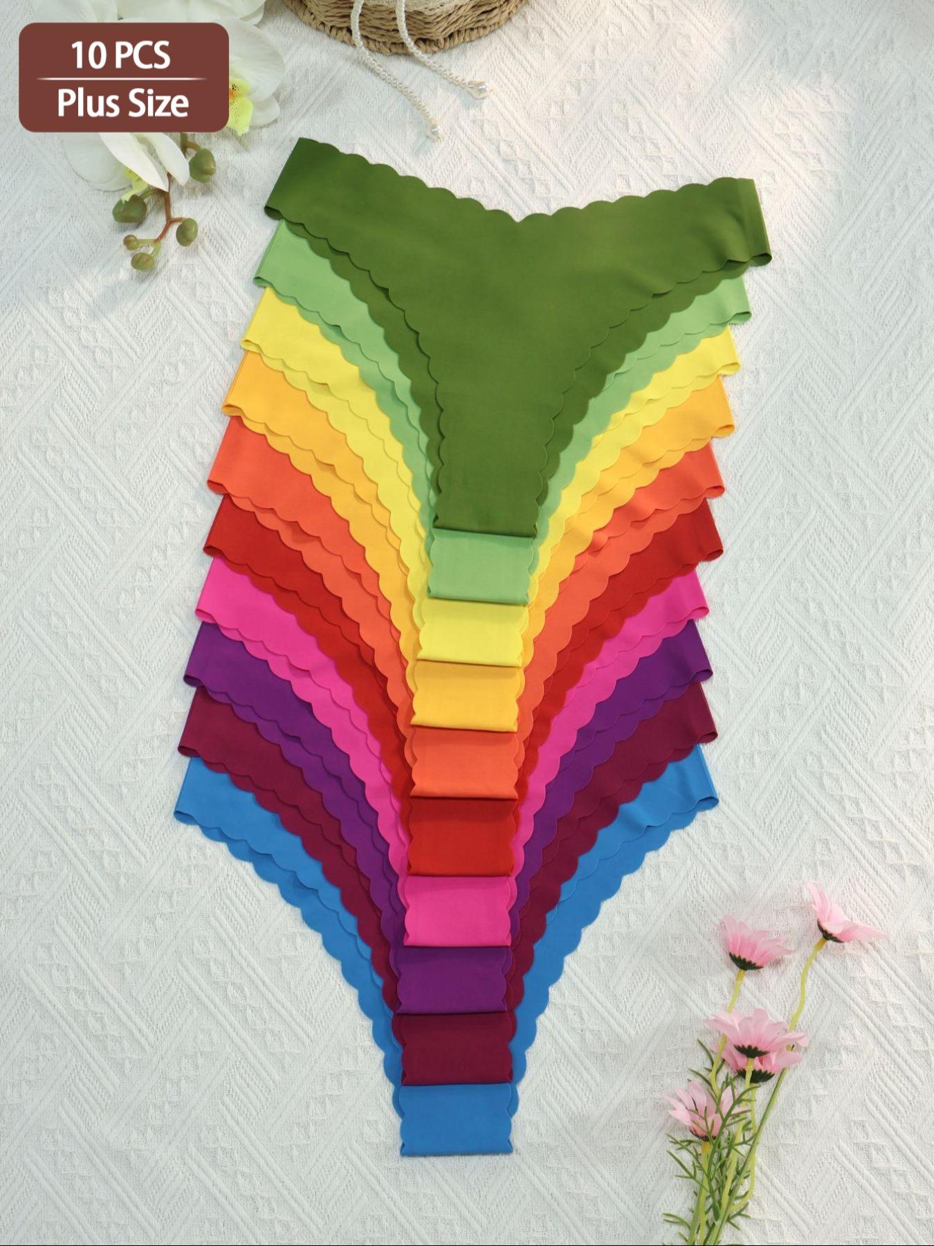 【Plus Size】 Panty, Soft Comfy Breathable Seamless Fabric Knicker for Daily Wear, Women's Underwear for All Seasons