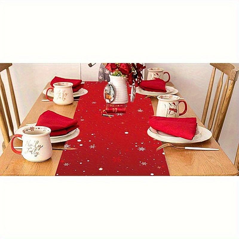 Rectangular Holiday Tablecloth, Joyful Snowman Design, Home Kitchen Dining Room Decor, Seasonal Table Accessories