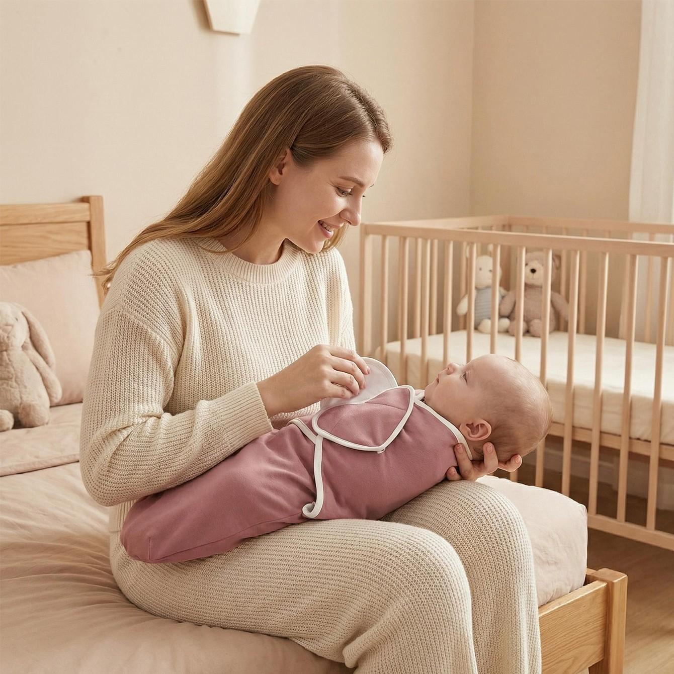 Three-Piece Baby Swaddle Blanket Set, Newborn Anti-Jump Wrap, Knit Fabric, Simulates Uterus Environment, Soft and Cozy, Cotton Velcro Design