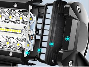 Nilight ZH303 2PCS 6.5 Inch 120W Spot & Flood Combo Driving 16AWG Wiring Harness for Led Work Light Triple Rows Off-Road Truck Car ATV SUV