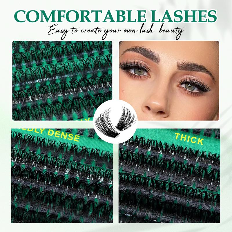 DIY Personal Eyelash Clusters, Beginner Friendly High Capacity Lashes Set, Thick Voluminous False Eyelashes, Easy-To-Use Segmented Lashes
