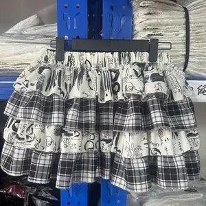 Y2K Harajuku Plaid Patchwork Mini Skirt Women Aesthetic Ruffled A-line Skirt Streetwear Vintage Print Grunge Fashion Faldas New