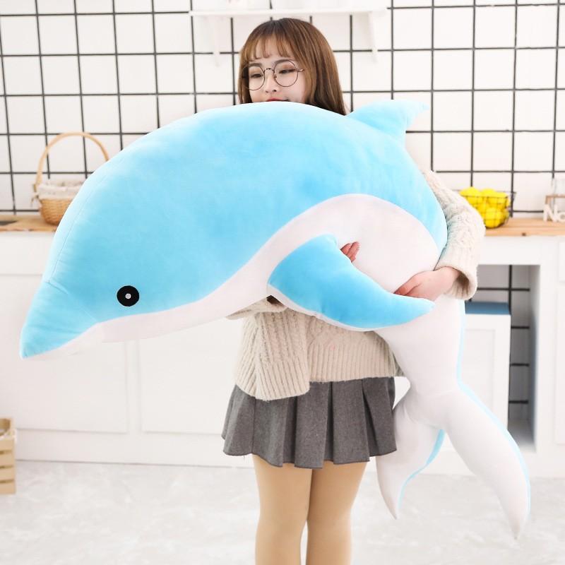 Cute Dolphin Plush Toy, Soft Stuffed Animal Pillow, Perfect Gift for Kids & Adults, Wholesale Ocean Theme Decorative Item