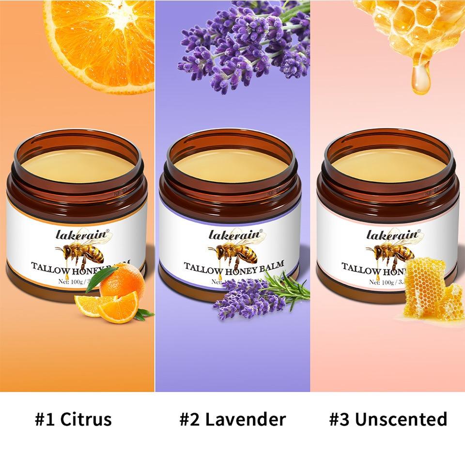 Beef Tallow & Honey Balm Cream, All-Natural Moisturizer Hydrates and Nourishes the Skin, Grass-fed Beef Tallow Honey Balm blend Nourishing Moisturizer for Face, Body & Hands.