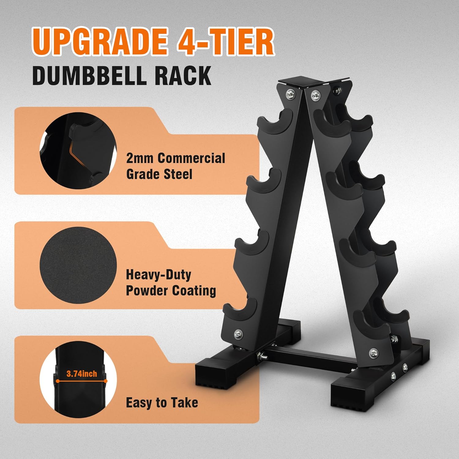 Rubber-Coated Hex Dumbbell Sets with Storage Rack, 100/150/200/550 LB Anti-Slip Grip Hand Weights for Home Gym