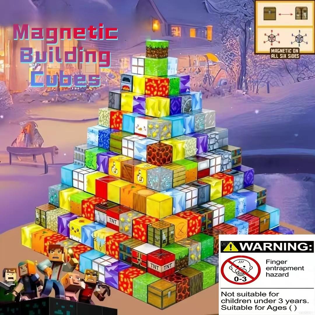 Magnetic Building Block Toy Set, DIY Educational Puzzle Blocks, Creative Playset for Kids & Toddlers, Perfect Gift Idea