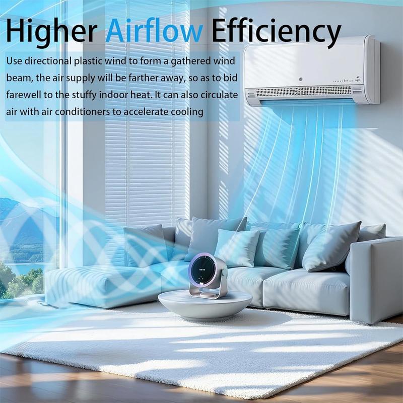 USB Charging Fan with Digital Display, 100-Speed Turbo Powerful Fan, Adjustable and Portable Desktop Hanging Fan, Strong Wind Cooling for Summer, Suitable for Home, Kitchen, Bathroom, Office, Outdoor Camping