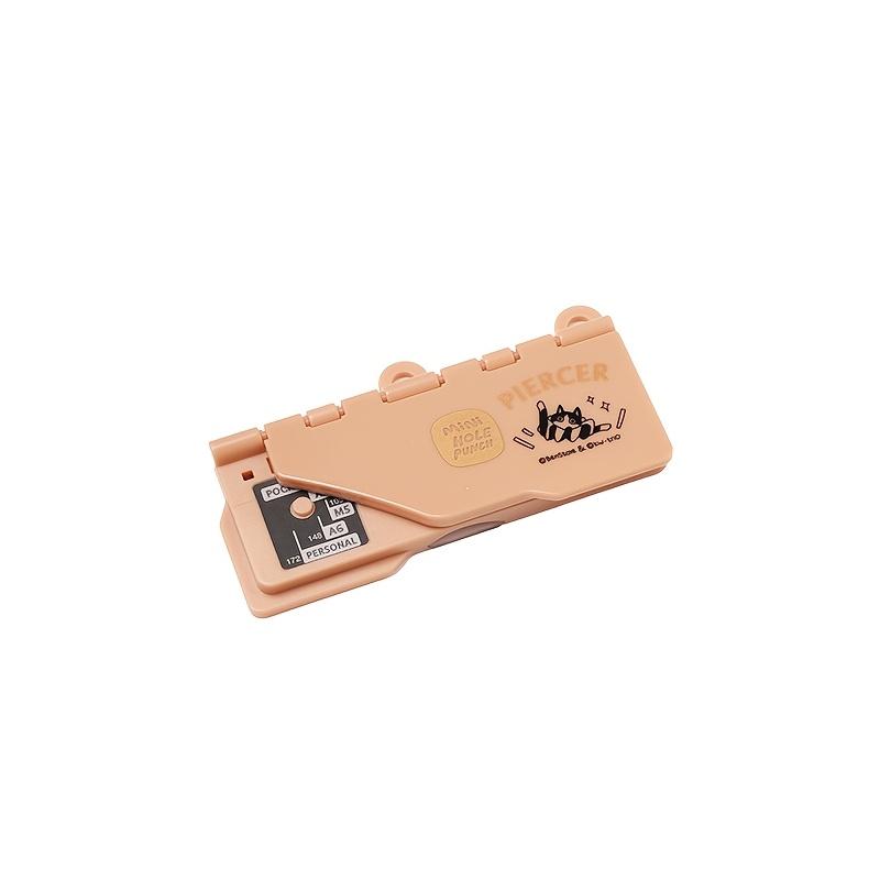 1pc Portable Card Punching Machine, Retro Color Punching Machine, Three Hole Punching Machine, Can Punch M5A7A6 and Other Sizes, Smooth Hole Puncher
