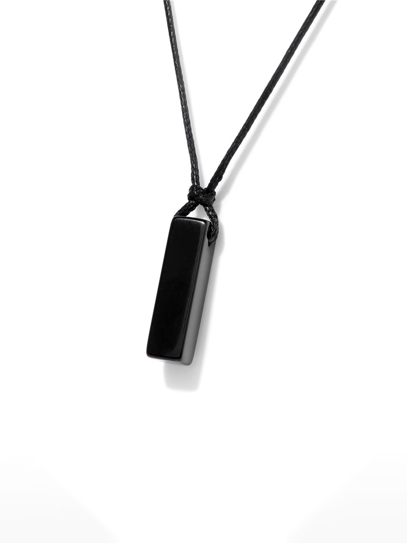 Men's Irregular Stone Pendant Necklace, New Energy Original Stone Rope, Adjustable Protective Stone, Trendy Long Rectangle Pendant