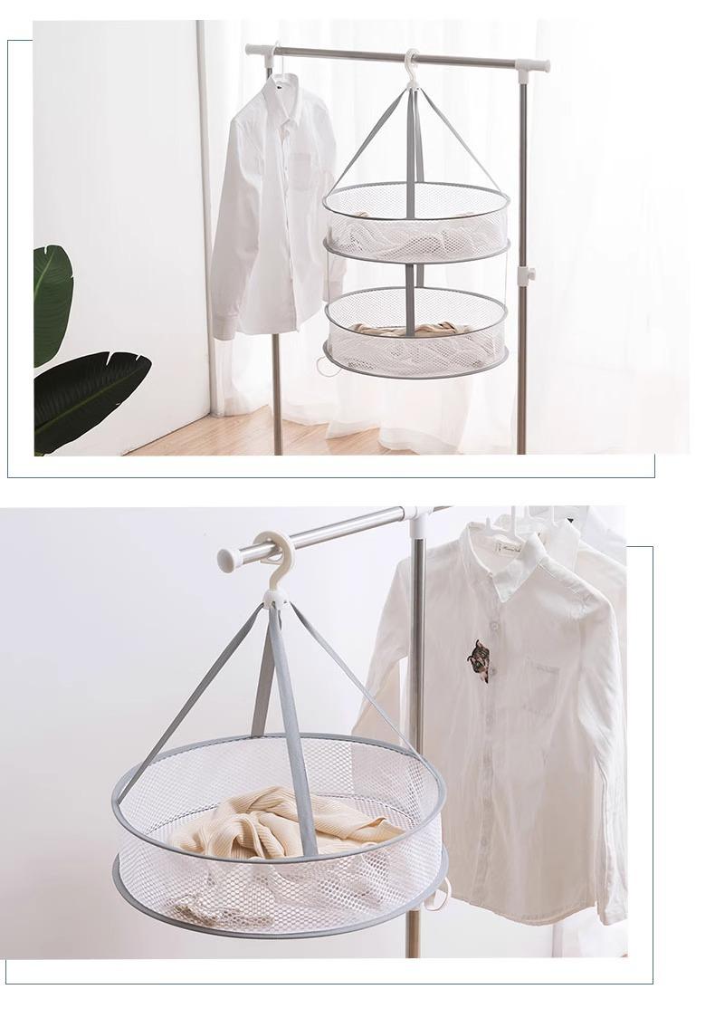 Hanging drying net for woolen sweaters and clothes, flat-lay drying net, round drying disc, underwear net basket, outdoor basket