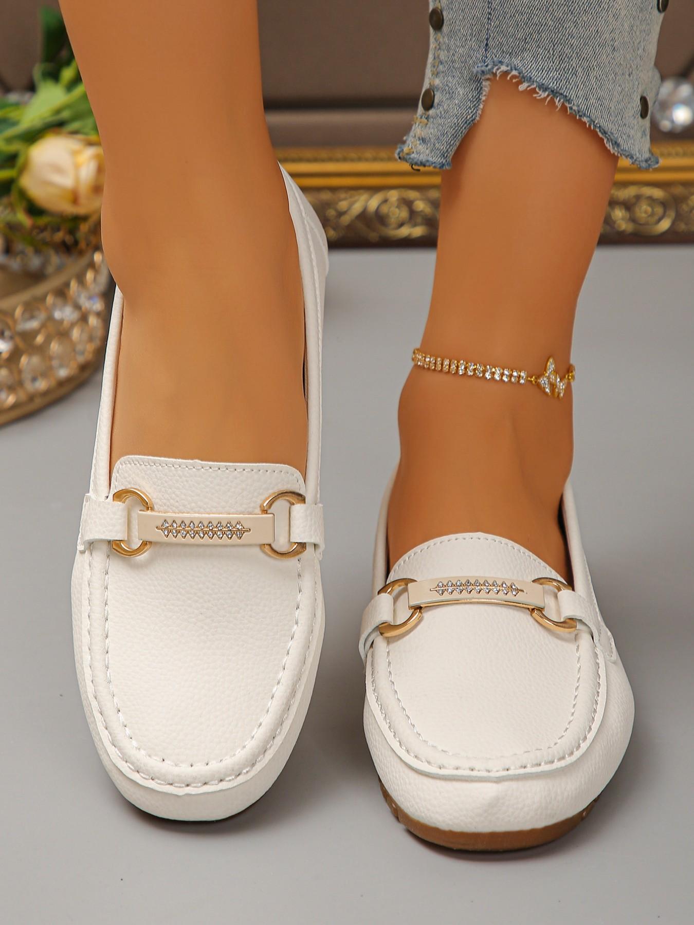 Women's Fashion Leopard Print Round Toe Low Top Design PU Leather Buckle Oxford Shoes, Soft Rubber Sole, Slip-On, Multi-Color Options