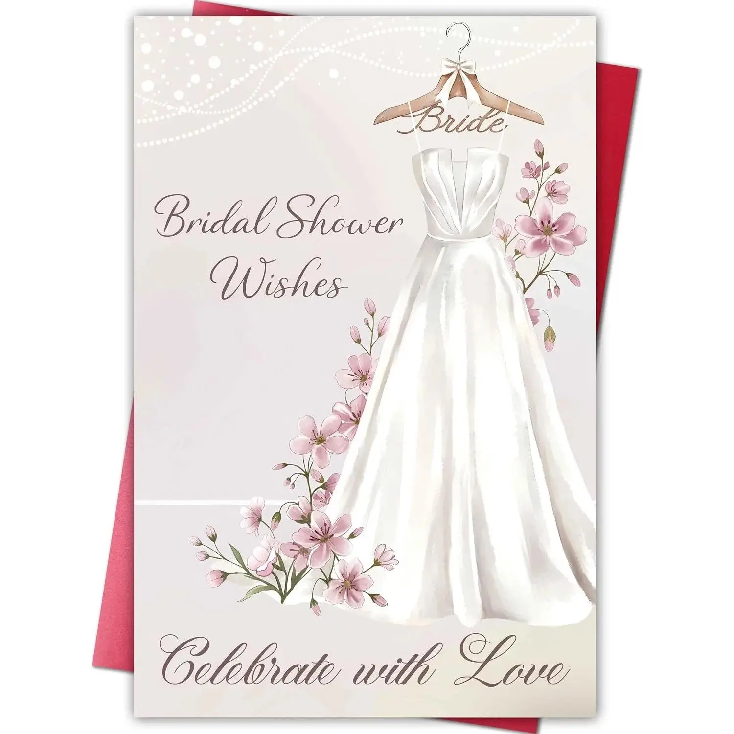 Bridal Shower Card Gift for Bride-to-Be, Wedding Congratulations Greeting Card for Bride and Groom, Engagement Cards with Best Wishes for Happy Couple