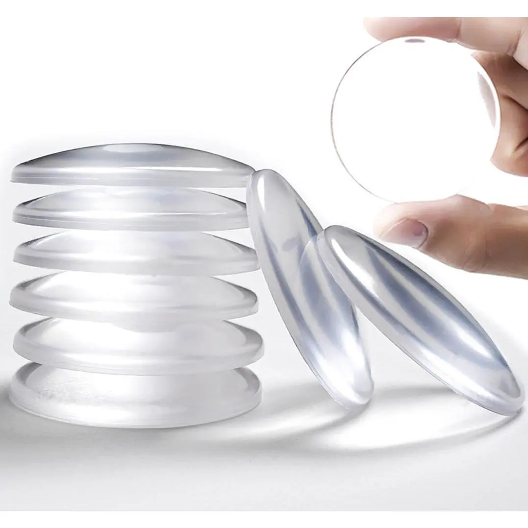8 count Door Stoppers for Wall, 2" Medium Transparent Shield