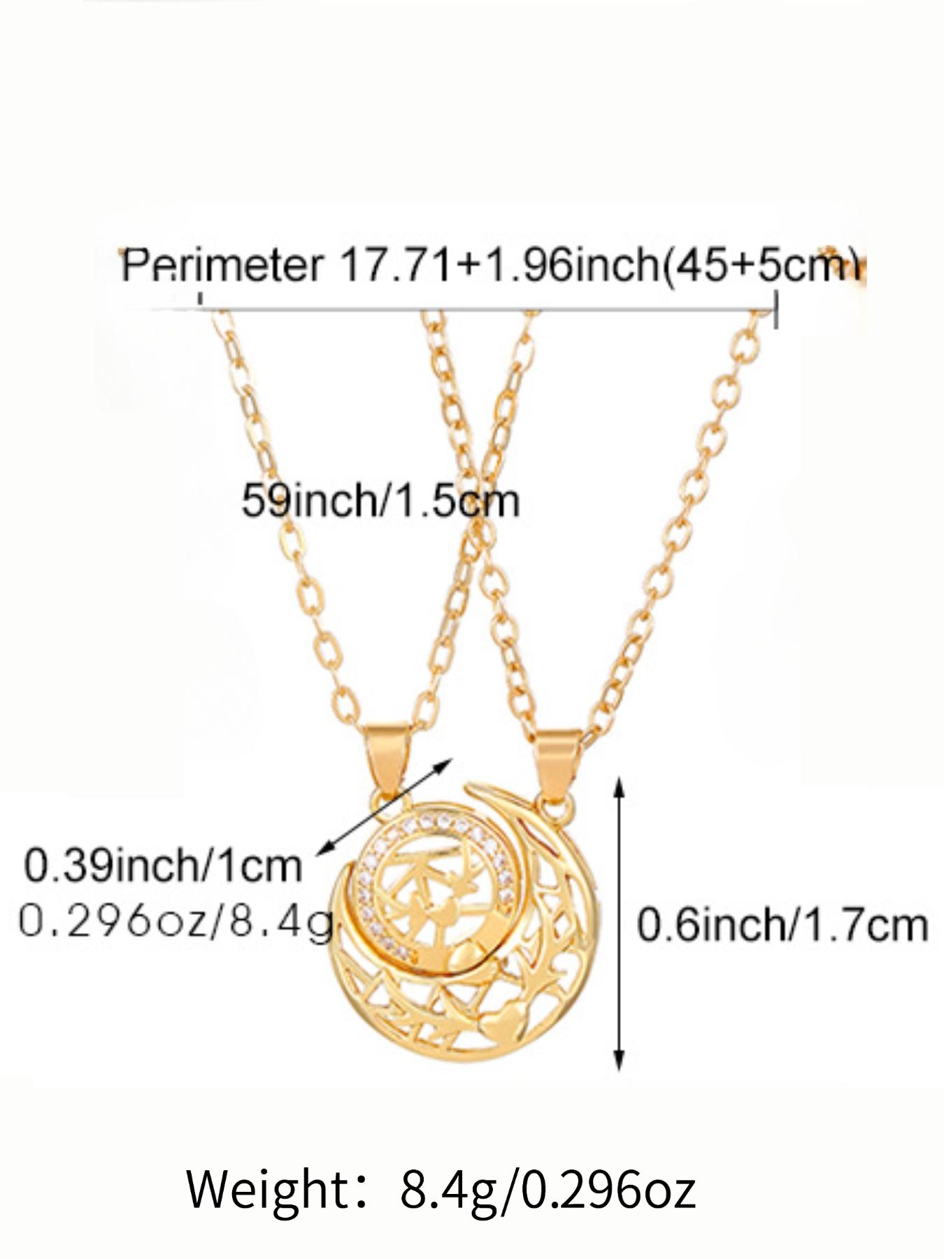 Trendy Gold Sun Moon Necklace Set, Dainty Celestial Pendant with Interlocking Design, Stylish Boho Choker for Girlfriend Wife, Perfect Valentine's Day Gift