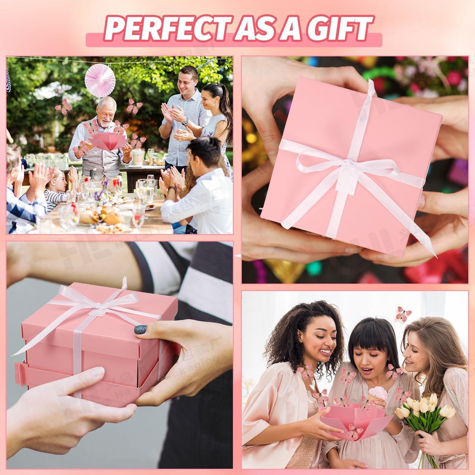 Creative Flying Butterfly Explosion Gift Box, Surprise Pop Up Box, Funny Gift Packaging for Valentine's Day, Birthday & Party
