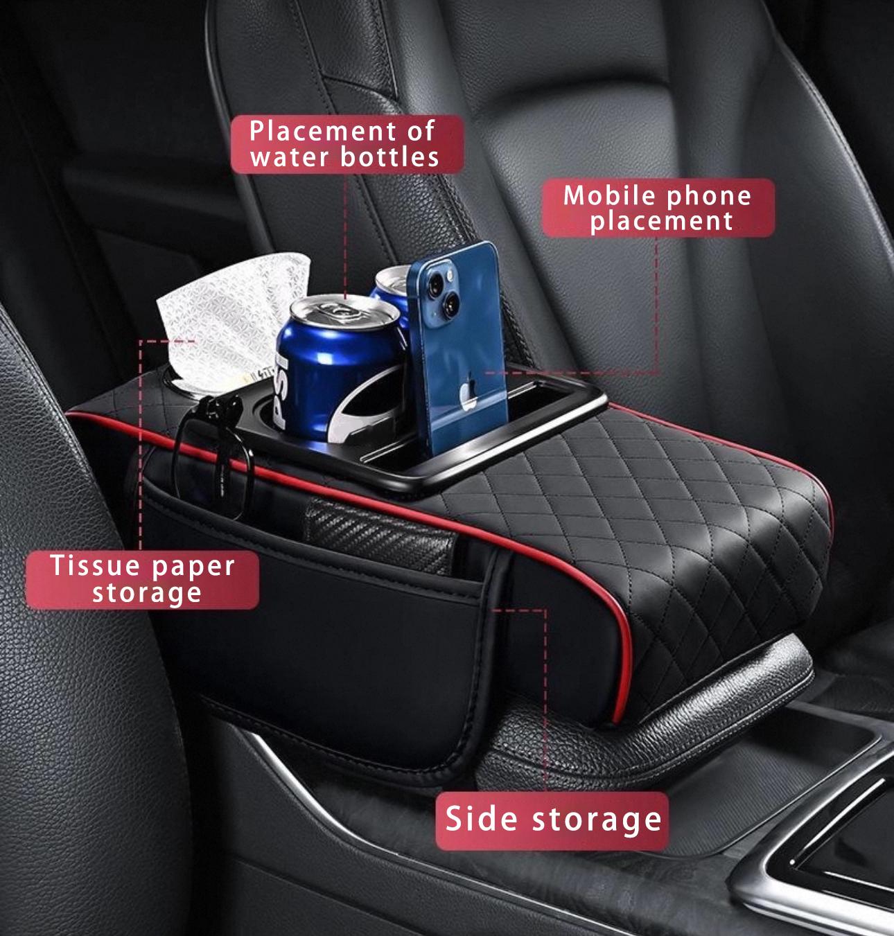 AutoVerve Elite-Car Center Console Armrest Pad, Multifunctional 4 in 1 Pad for Car Armrest Box, Car Storage Bag, Car Console Organizer, Car Interior Accessories, Car Organization Supplies