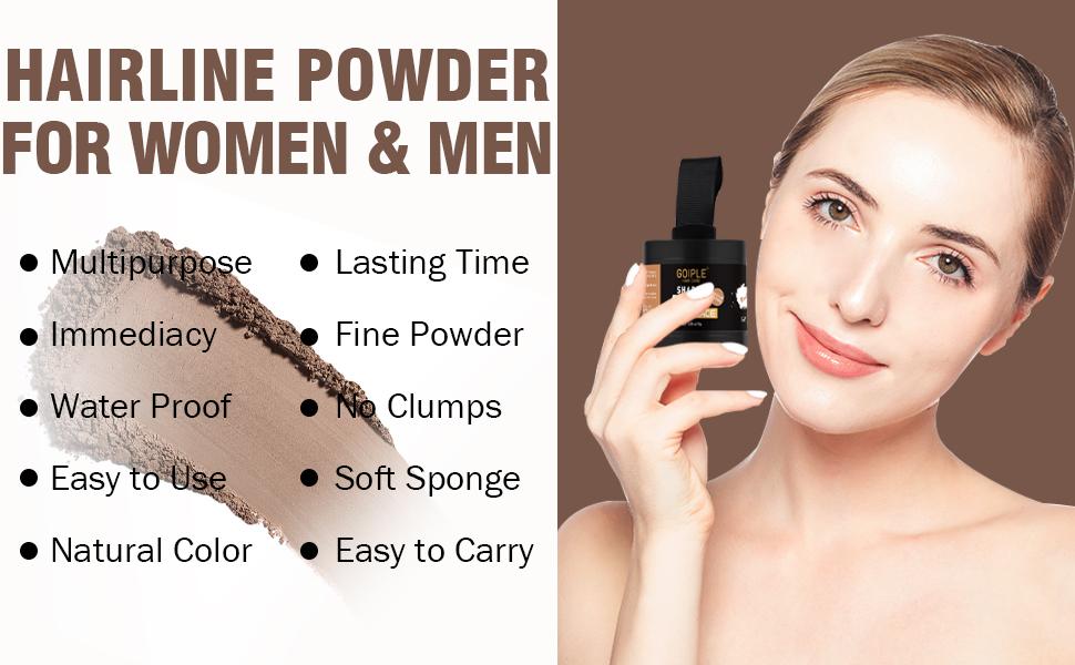 Hairline Powder Kit - 4 Count Root Cover Up Hair Color Powder for Women with Brush for Perfect Hairline Touch Up Makeup Cosmetic Daily Haircare