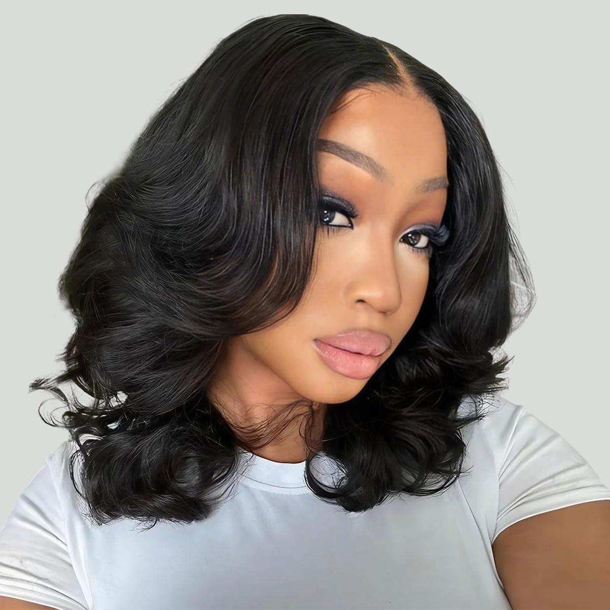 Bling Hair 6x4 7x5 9x6 Glueless LayCut Wig Lace Closure Human Hair Wigs Body Wave Wig 150% Density Pre Cut Ready Go Wigs SpringStatements