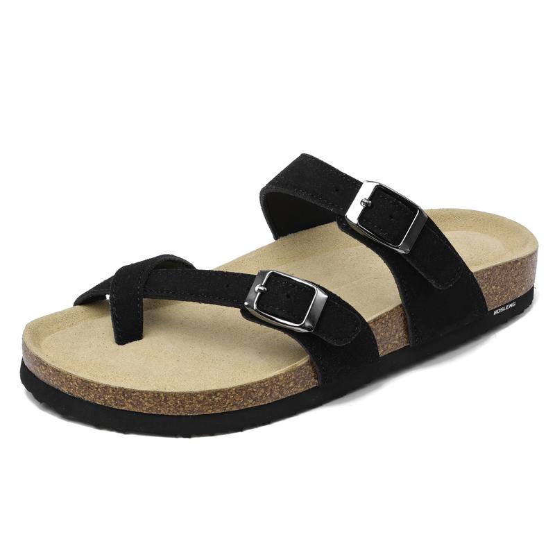 Women's Flip-Flop Slippers On Beach Slide Slipper Cork With Adjustable Metal Buckle Strap Footbed Sandals Slip Shoes Springfresh