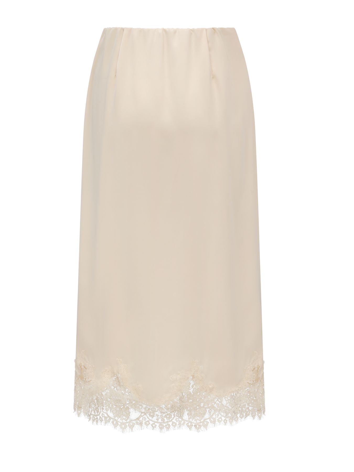 Women's Summer Spring Satin Lace Patchwork High-Waisted Skirt, Long Fitted A-Line Fashion Dress, Ideal for Daily Travel Wear, Lace Trim Skirt