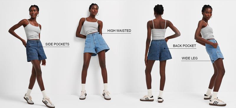 Imily Bela Women's Casual Jean Shorts High Waisted Denim Shorts Wide Leg Summer Shorts with Pockets