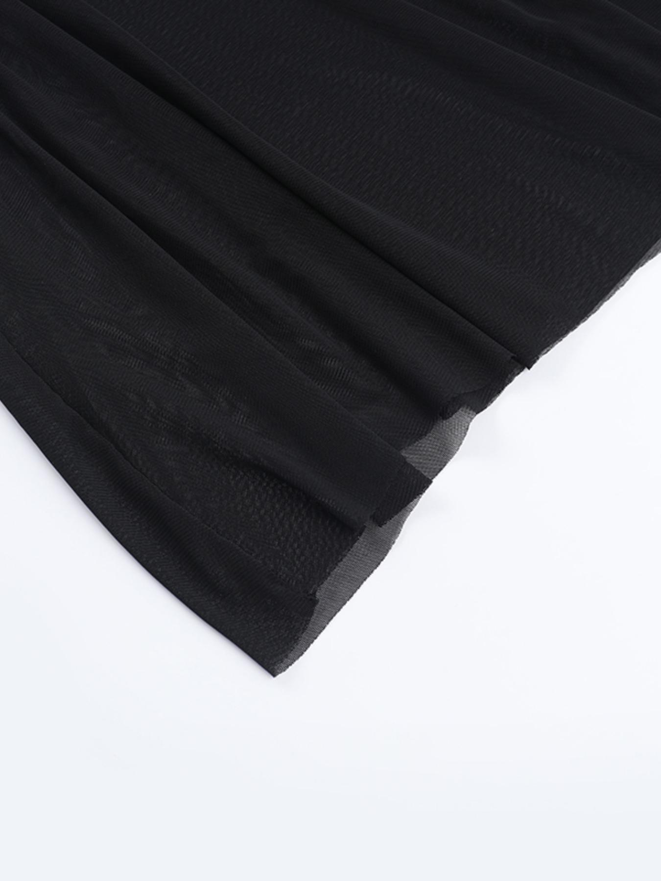 Women's off Shoulder Mesh Patchwork Dress, Elegant Twist Knot Design, Sleeveless Summer, Perfect for Parties & Casual Wear