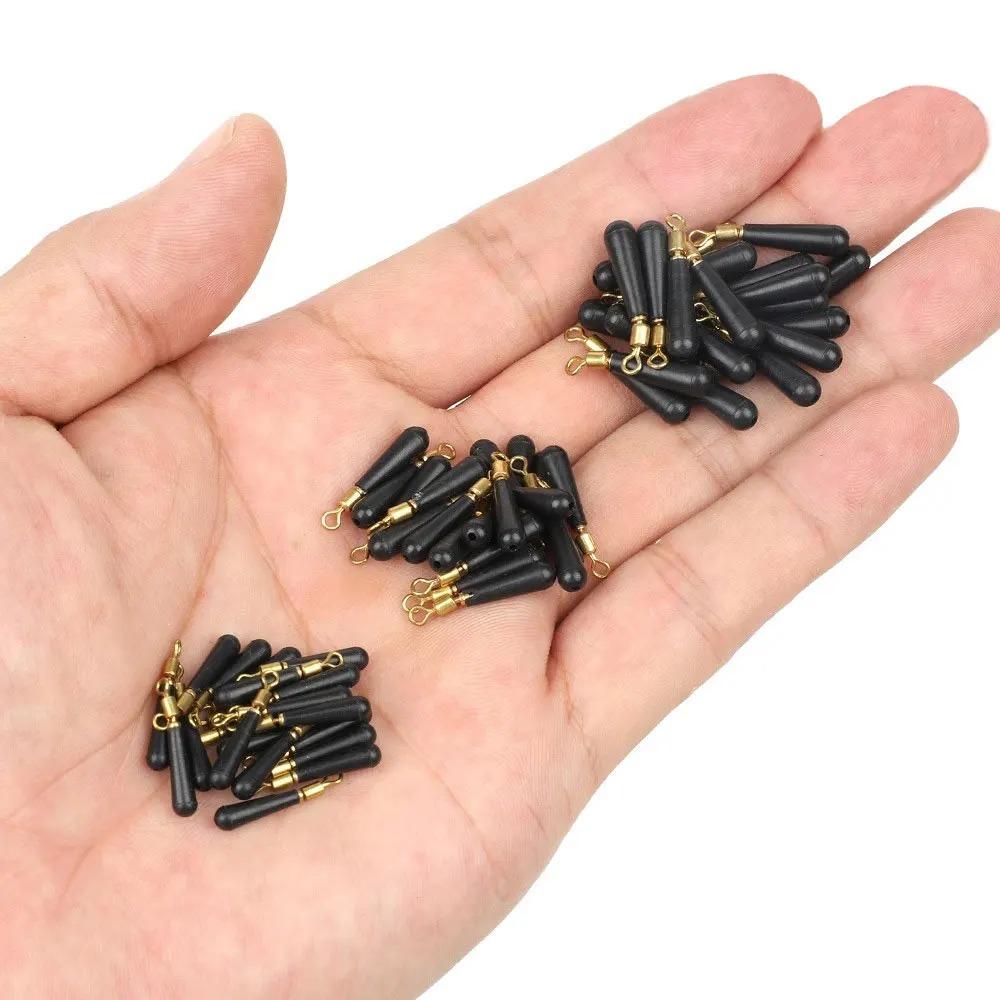 Anti-Tangle Nickel-Plated 360° Swivel Fishing Float Stops, High Elasticity Durable Bobber Seat, Compatible with LED Glow Floats for Deep Water Rock & Offshore Fishing, 10 or 50 Pack Options