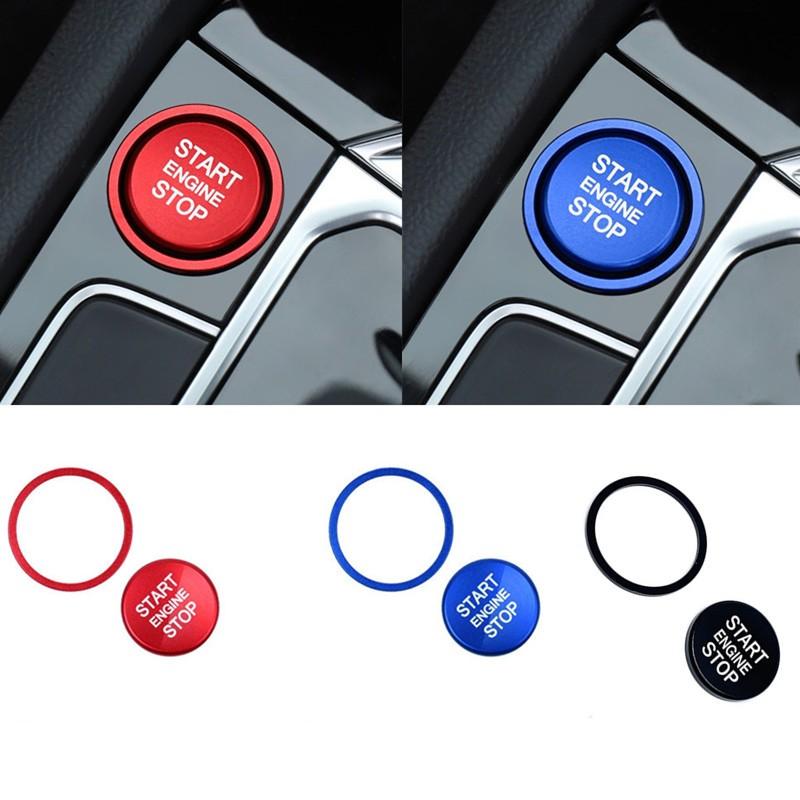 2-Piece Car Interior Accessories Set, Engine Start/stop Button Decoration Ring, Cover for Volkswagen New Passat B8 Tiguan CC Modification