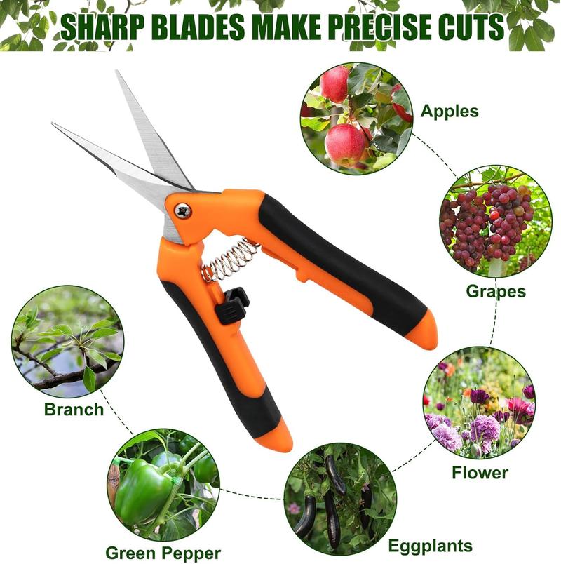 Garden Pruning Shears, Multipurpose Stainless Steel Garden Pruning Shears, High Efficiency Cutting Modern Metallic Blade Tree Trimmer for Fruit Branches, Tool, Heavy Duty Limb Branch Cutter, Handle Tool Kit, Tool Box, Garden Grafting Tool