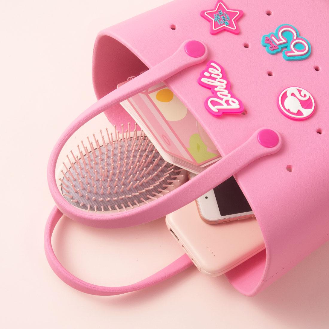 MINISO Barbie Sunlight Shining Series Lunch Bento Bag Niche Elegant Portable Waterproof DIY Charms Decor Handbag Beach Bag Birthday Holiday Gift for Girls